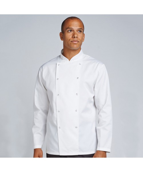 Plain jacket Chef's kit jacket with press stud AFD 200 GSM